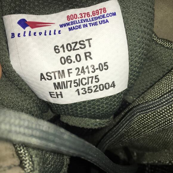 NWT Belleville 610Z ST Hot Weather Side Zip Steel Toe Tactical Boot Mens 6 Sage - Picture 9 of 13